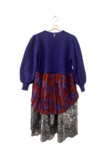 Upcycled Violet Dress With Framboise And Silver Layers