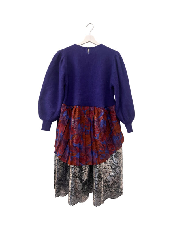 Upcycled Violet Dress With Framboise And Silver Layers