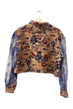 Flower Print Patchwork Crop Top