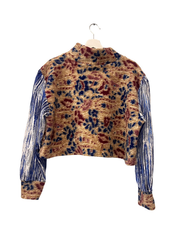 Flower Print Patchwork Crop Top