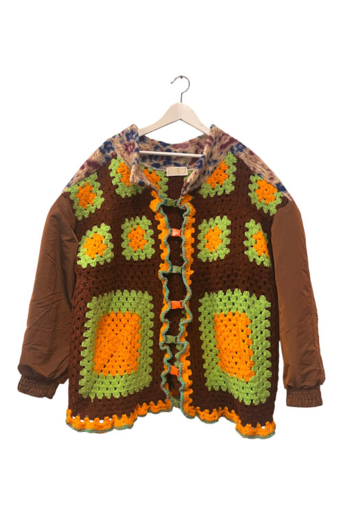 Granny Square Crochet Jacket with Sport Sleeves Granny Square Crochet Jacket with Sport Sleeves