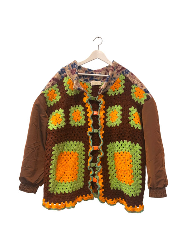 Granny Square Crochet Jacket with Sport Sleeves Granny Square Crochet Jacket with Sport Sleeves