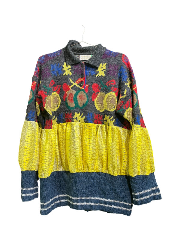 Folk Apple Patchwork Knit Sweater