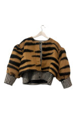 Tiger Stripe Gingham Cropped Jacket Tiger Stripe Gingham Cropped Jacket