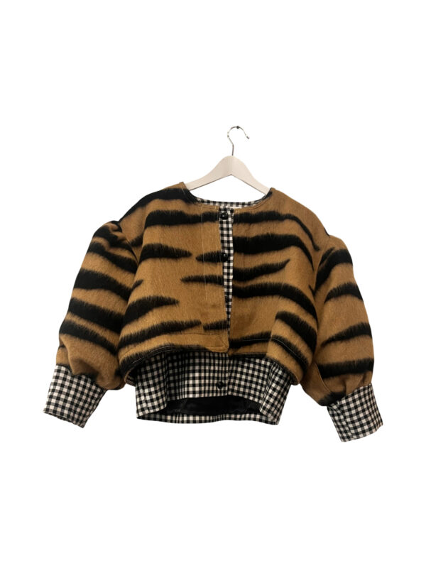 Tiger Stripe Gingham Cropped Jacket Tiger Stripe Gingham Cropped Jacket