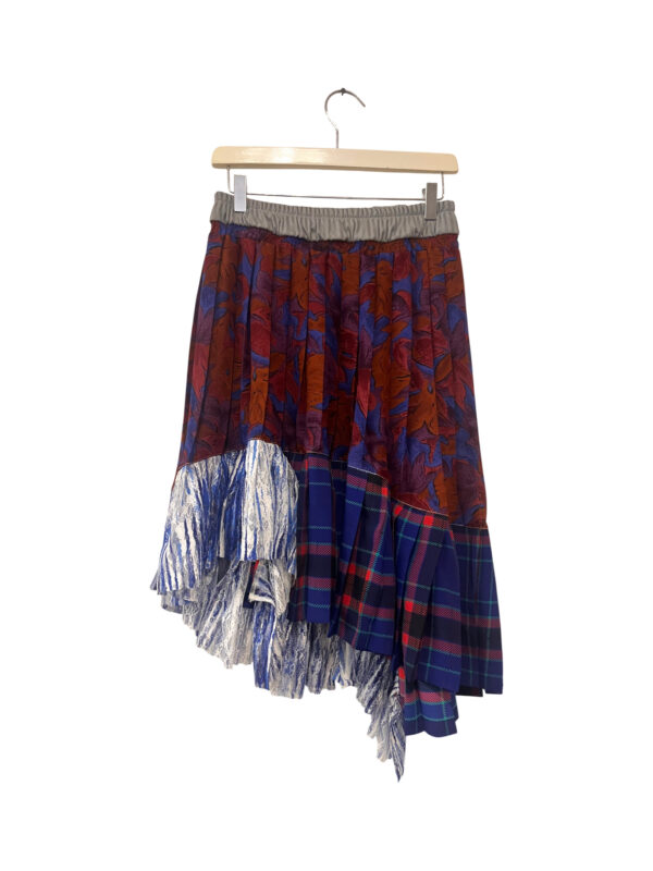 Upcycled Framboise And Tartan Skirt Upcycled Framboise And Tartan Skirt