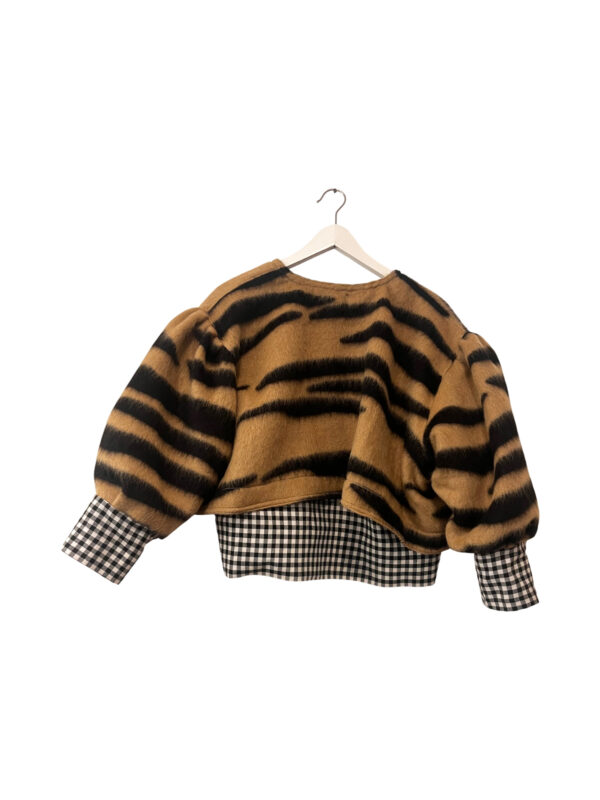 Tiger Stripe Gingham Cropped Jacket Tiger Stripe Gingham Cropped Jacket