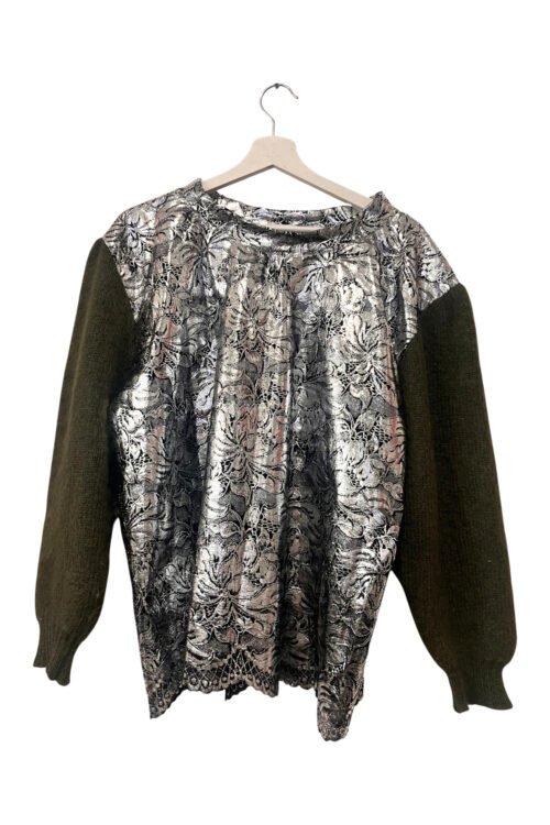 Silver Floral Couture Top