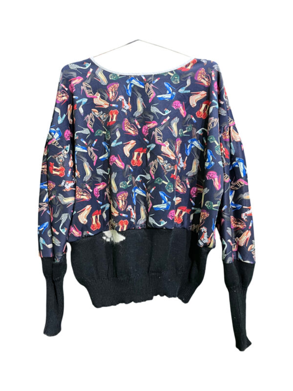 Shoe Print Patchwork Knit Top Shoe Print Patchwork Knit Top