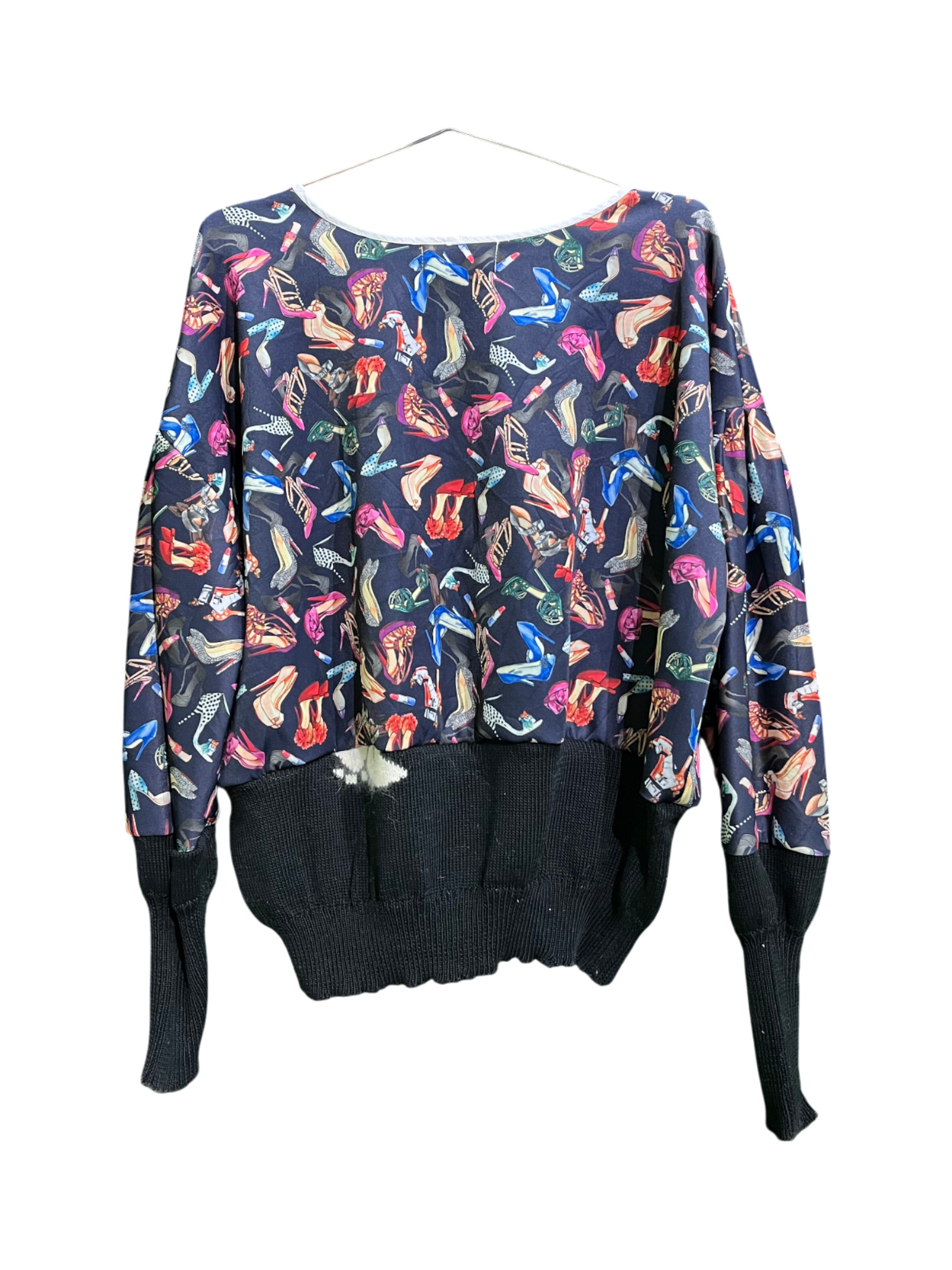 Shoe Print Patchwork Knit Top Shoe Print Patchwork Knit Top