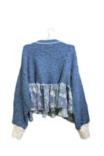 Blue Knit Peplum Sweater