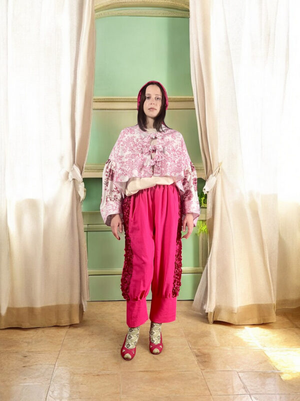 Pink Toile Floral Bow Jacket