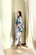 Denim Blue Jacquard Crochet Jacket Denim Blue Jacquard Crochet Jacket