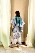 Denim Blue Jacquard Crochet Jacket Denim Blue Jacquard Crochet Jacket