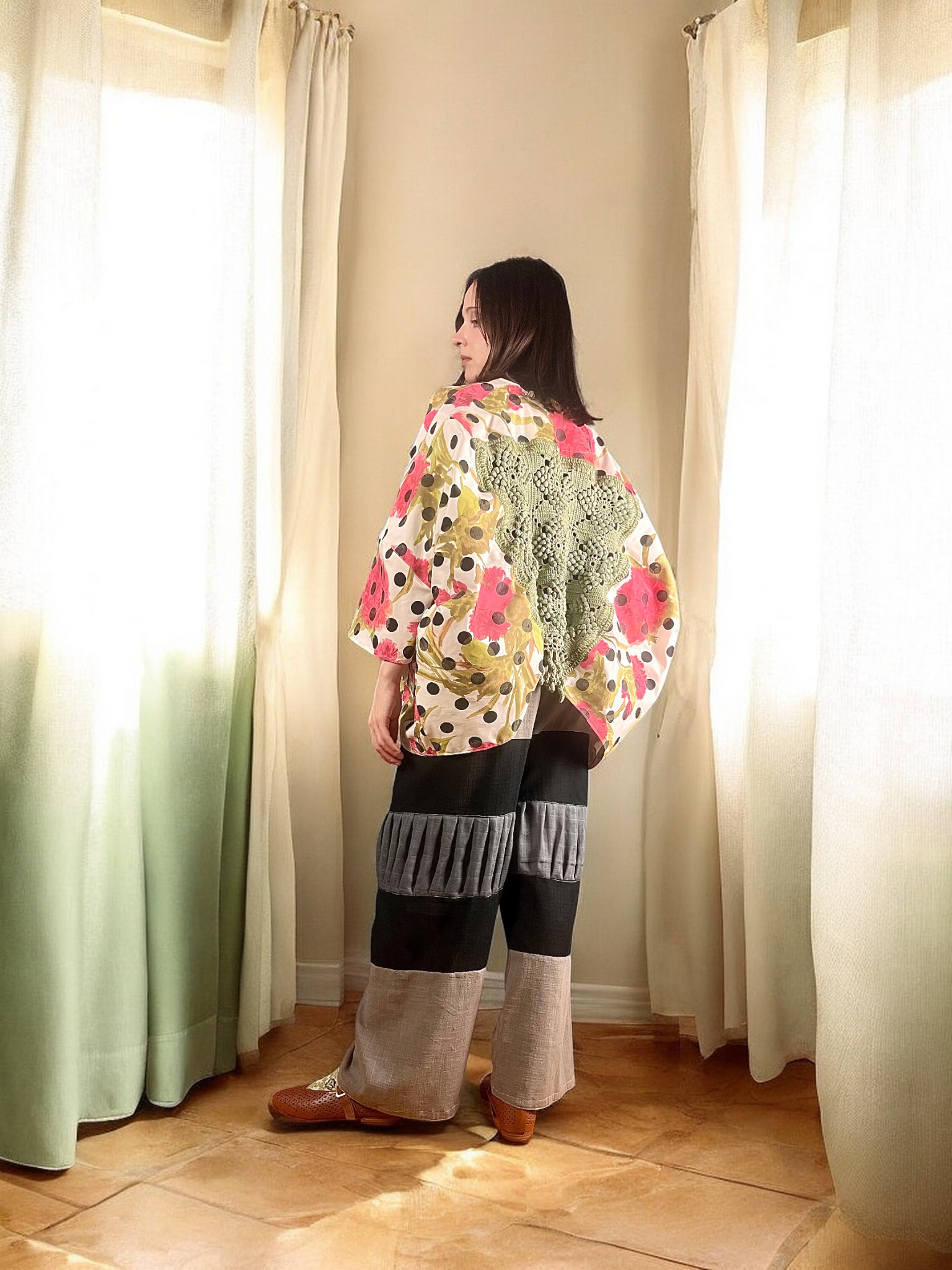 Floral Polka Dot Kimono Jacket Floral Polka Dot Kimono Jacket