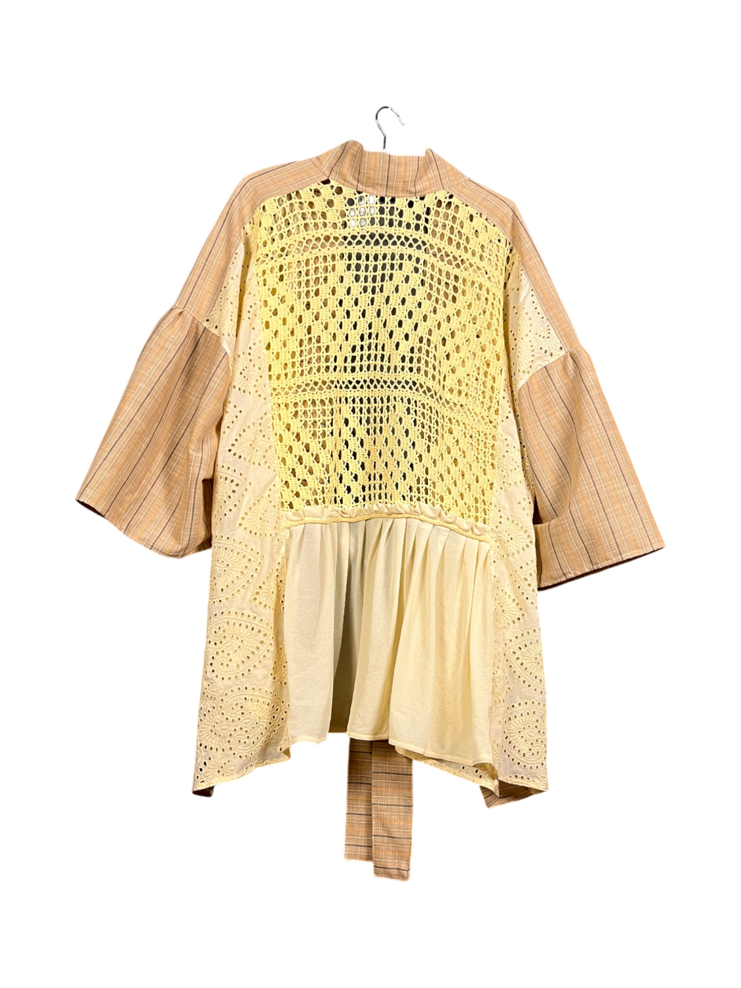 Beige Crochet Kimono Jacket Beige Crochet Kimono Jacket