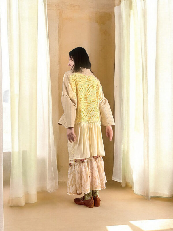 Beige Crochet Kimono Jacket Beige Crochet Kimono Jacket