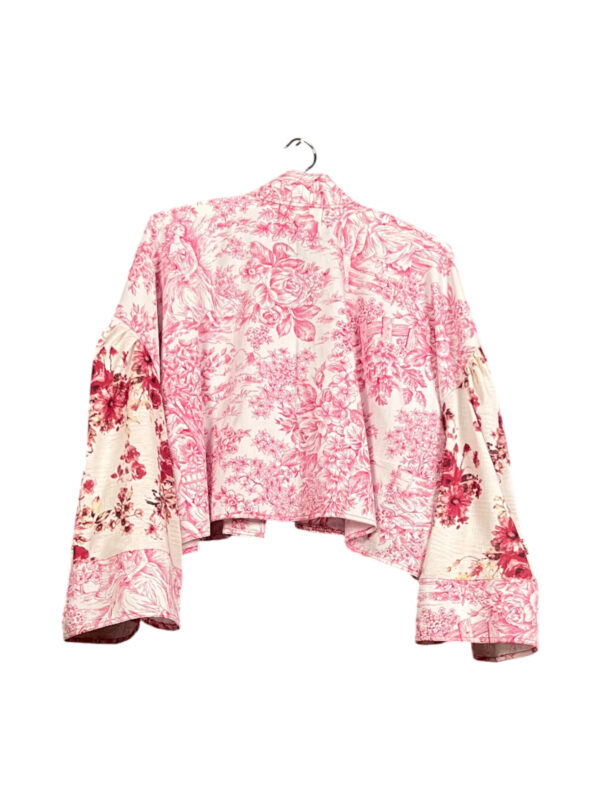 Pink Toile Floral Bow Jacket