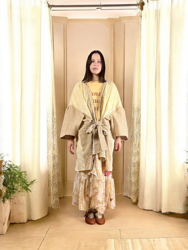 Beige Crochet Kimono Jacket Beige Crochet Kimono Jacket