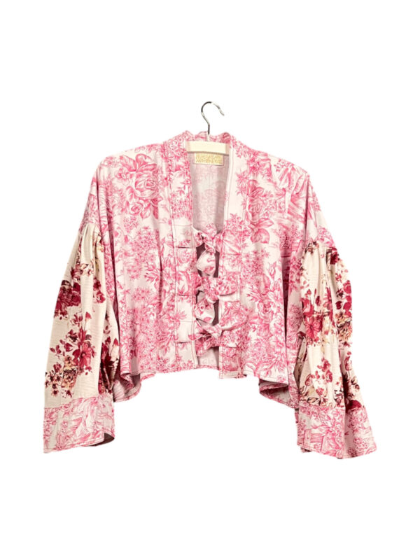 Pink Toile Floral Bow Jacket