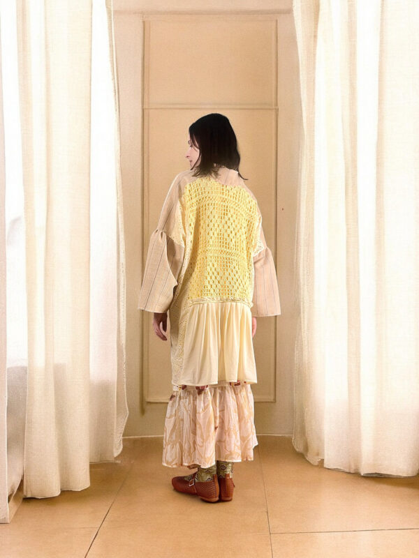 Beige Crochet Kimono Jacket Beige Crochet Kimono Jacket