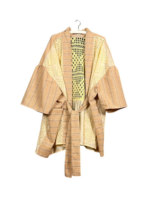 Beige Crochet Kimono Jacket Beige Crochet Kimono Jacket