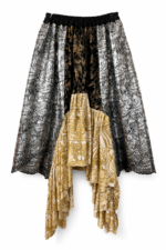 Silver Lace Draped Skirt