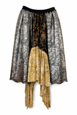 Silver Lace Draped Skirt