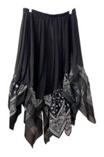 Black Bandana Pleated Skirt