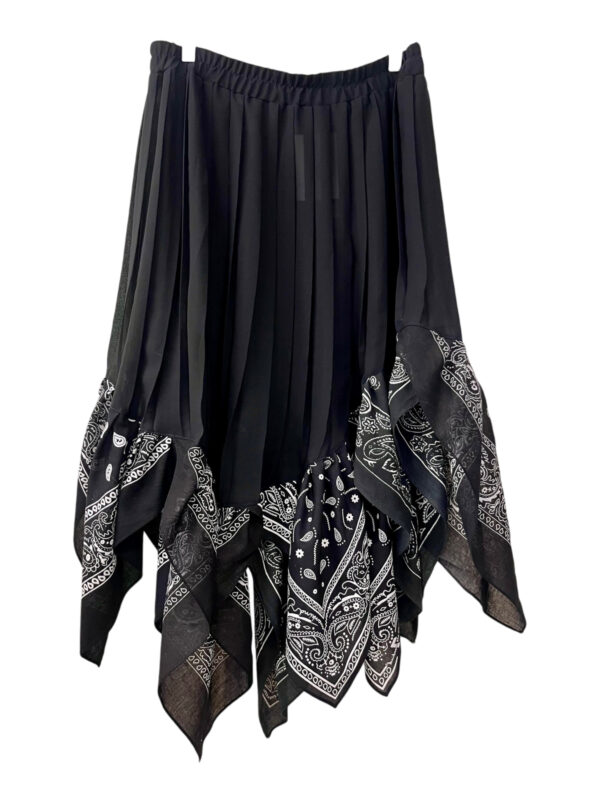 Black Bandana Pleated Skirt