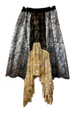 Silver Lace Draped Skirt