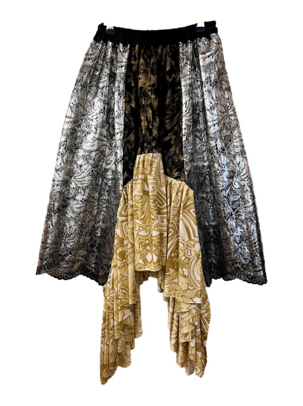 Silver Lace Draped Skirt