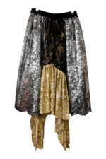 Silver Lace Draped Skirt