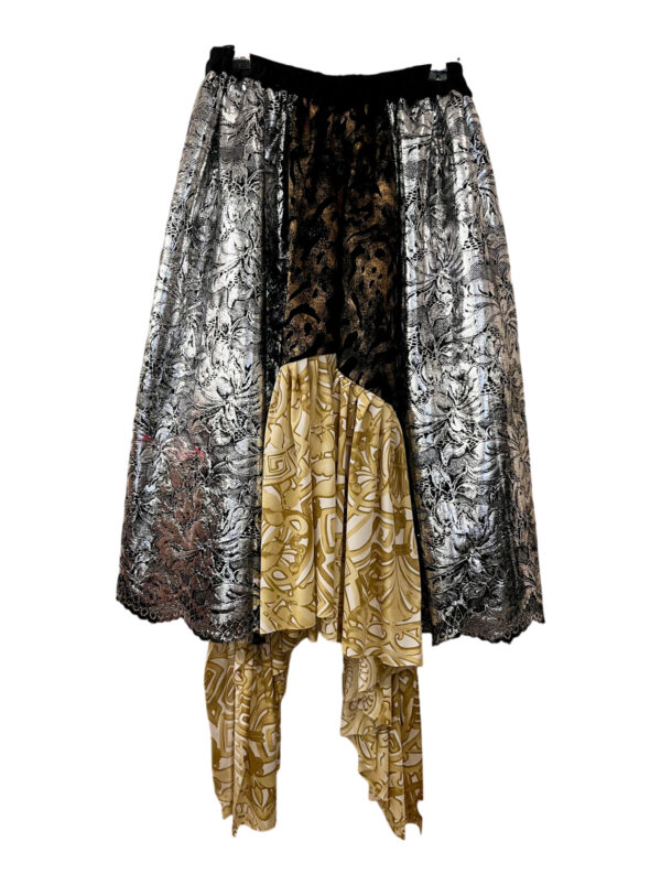 Silver Lace Draped Skirt