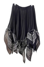 Black Bandana Pleated Skirt