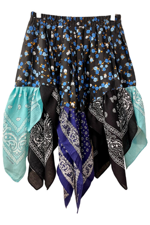 Upcycled Bandana Floral Skirt