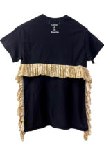 Black Ruffle Statement Tee