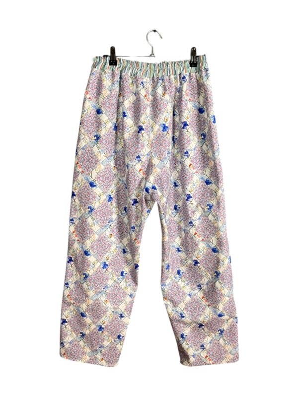 Printed Cotton Pants in Pale Blue Mosaic