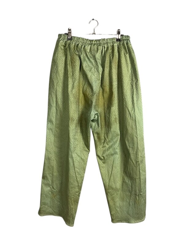 Sage Floral Grid Cotton Pants with Green Back Sage Floral Grid Cotton Pants with Green Back