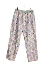 Printed Cotton Pants in Pale Blue Mosaic