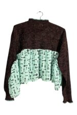 Key Print Cropped Sweater in Mint and Black Key Print Cropped Sweater in Mint and Black