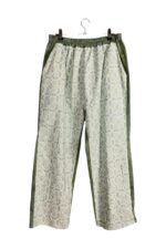 Sage Floral Grid Cotton Pants with Green Back Sage Floral Grid Cotton Pants with Green Back