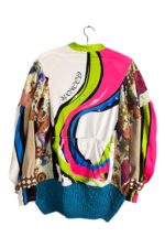 Upcycled Sportswear Jacket with Floral and Crochet Details Upcycled Sportswear Jacket with Floral and Crochet Details