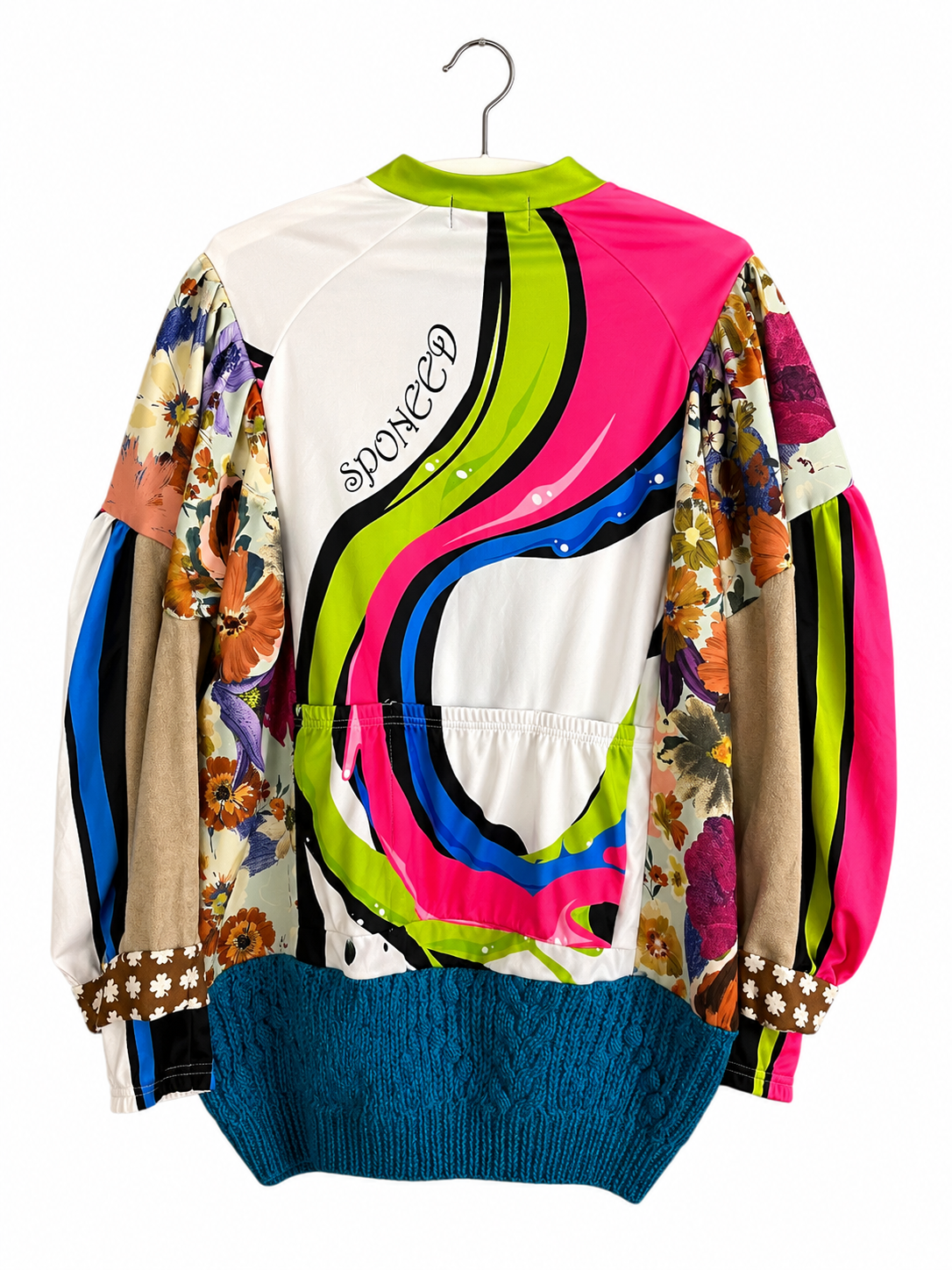 Upcycled Sportswear Jacket with Floral Upcycled Sportswear Jacket with Floral