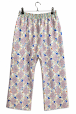 Printed Cotton Pants in Pale Blue Mosaic