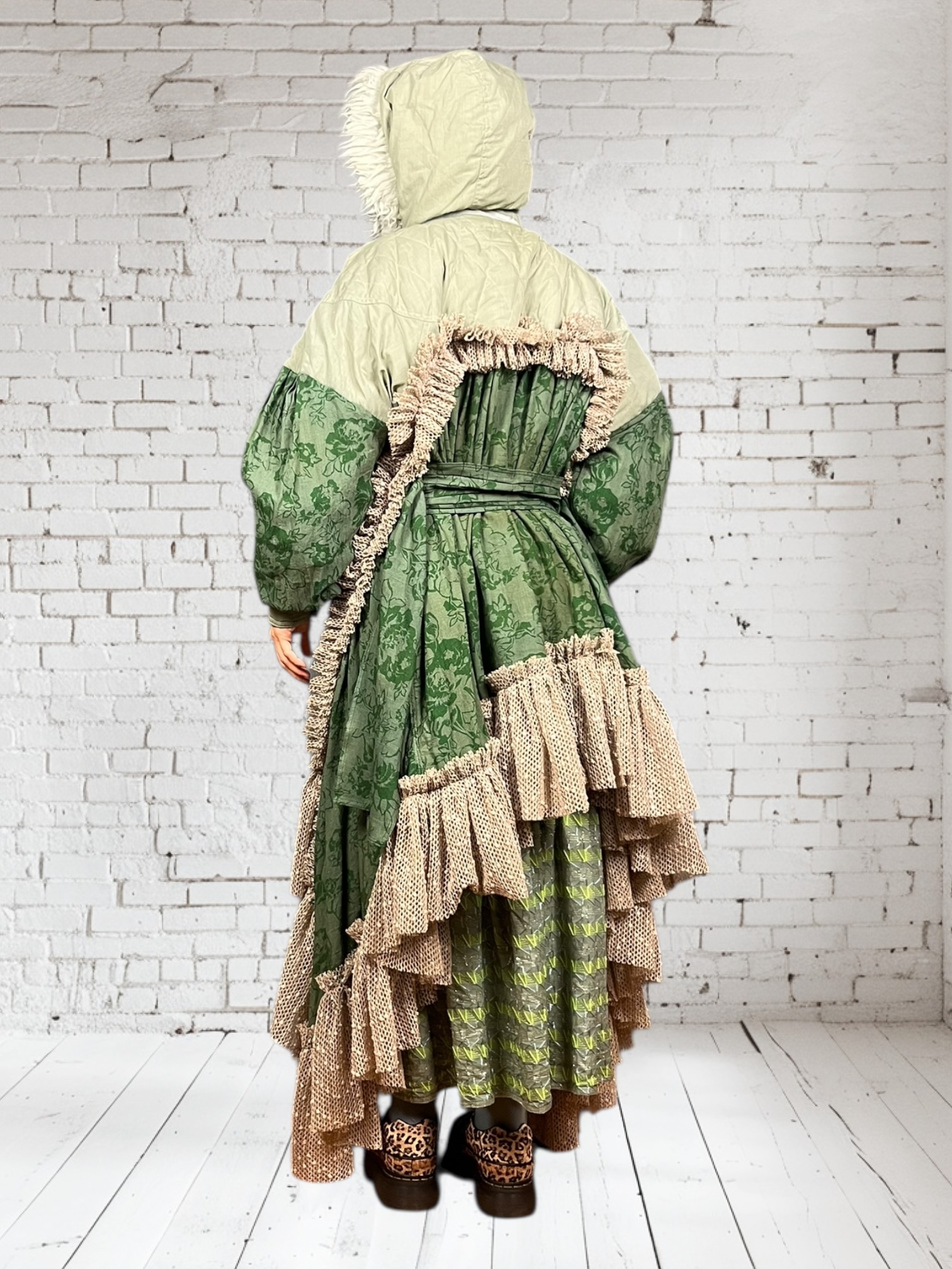 Sage Green Ruffle Parka Jacket Sage Green Ruffle Parka Jacket