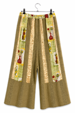 Printed Cotton Pants in Pale Blue Mosaic