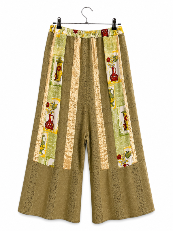 Printed Cotton Pants in Pale Blue Mosaic