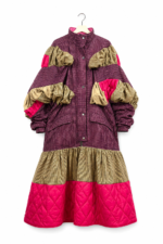Magenta Check Patchwork Coat Jacket Magenta Check Patchwork Coat Jacket