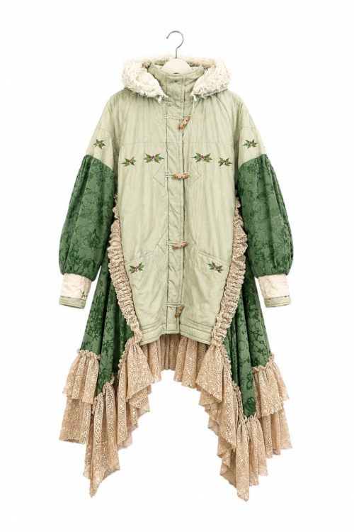 Sage Green Ruffle Parka Jacket Sage Green Ruffle Parka Jacket